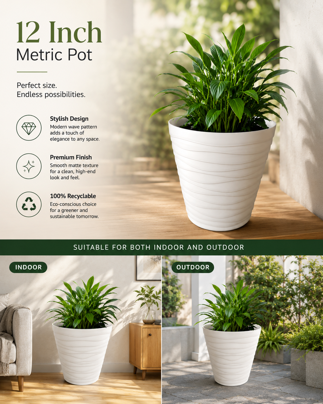 12 Inch Metric Pot (Pack of 5)