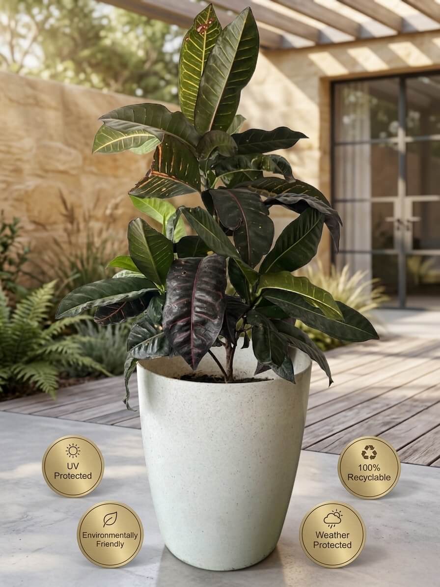 12 Inch Tower Pot, Marble Finish (Pack of 6)