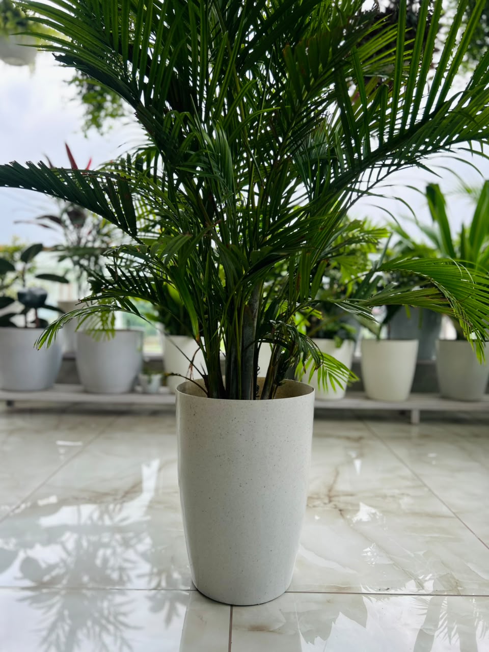 18 Inch Tower Pot, Marble Finish (Pack of 2)