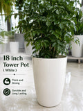 18 Inch Tower Pot, White (Pack of 2)
