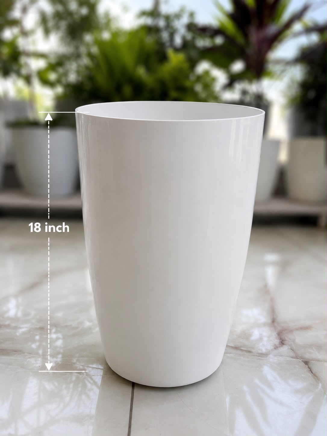 18 Inch Tower Pot, White (Pack of 2)